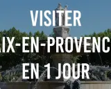 Visiter Aix-en-Provence en 1 jour : une fontaine majestueuse et des arbres verdoyants, parfait pour découvrir la ville.