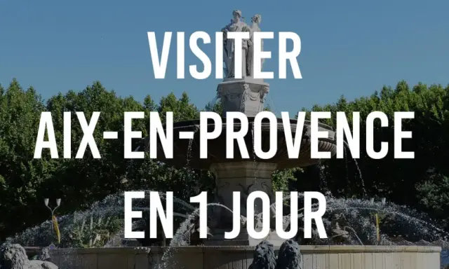 Visiter Aix-en-Provence en 1 jour : une fontaine majestueuse et des arbres verdoyants, parfait pour découvrir la ville.